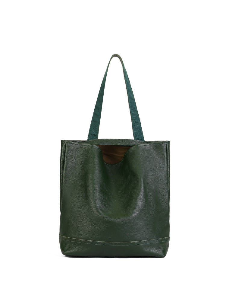 Women's Layer Cowhide Tote Solid Color Soft Crossbody Bags