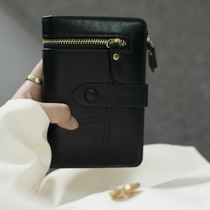 Women's Korean Short Folding Multifunctional Clutch Ladies Wallets