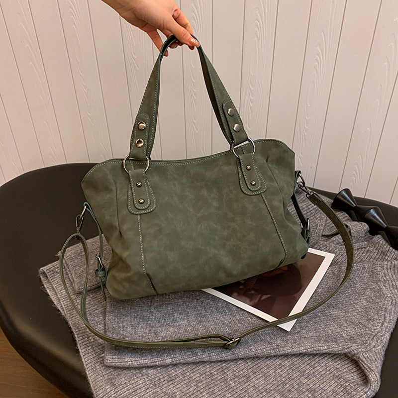 Women's Large Capacity Totes Frosted Solid Color Crossbody Bags