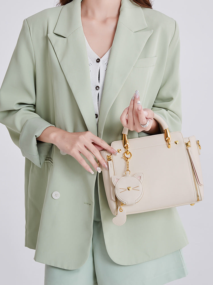 Women's High Quality Cat Tote Genuine Leather Handbags