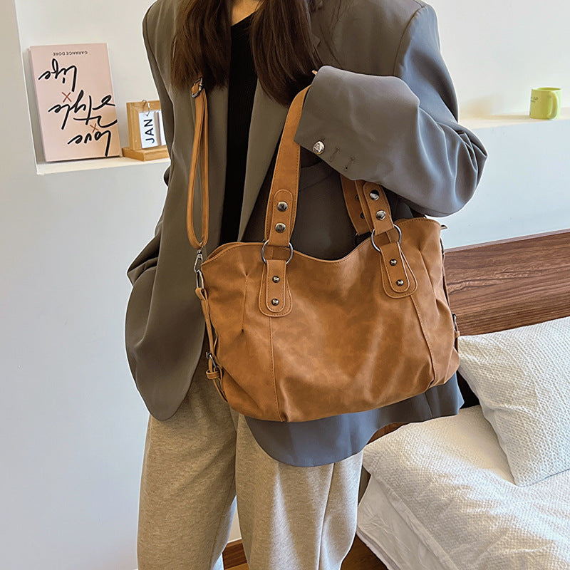 Women's Large Capacity Totes Frosted Solid Color Crossbody Bags