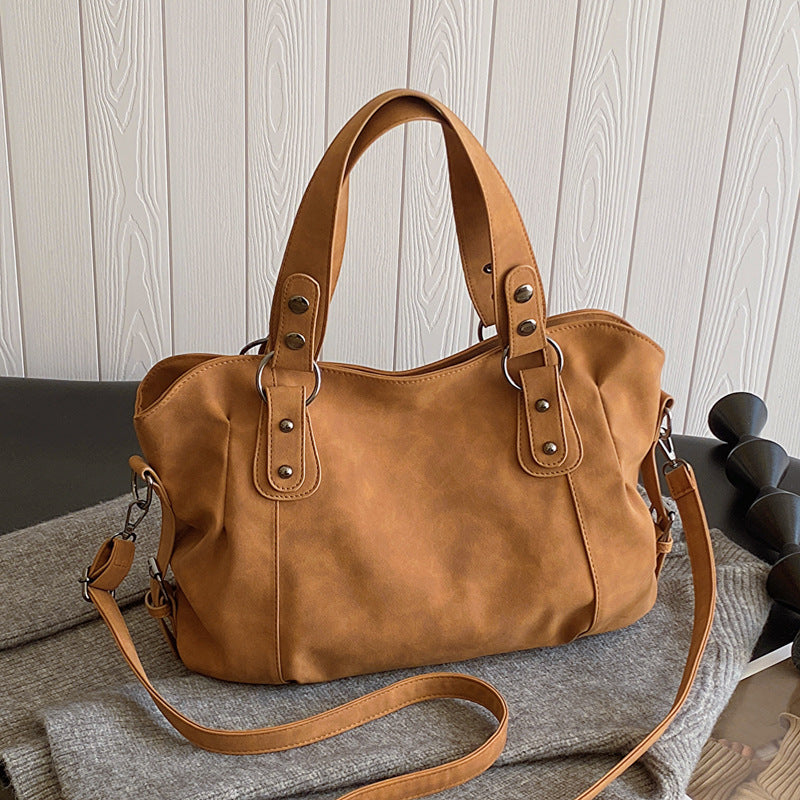 Women's Large Capacity Totes Frosted Solid Color Crossbody Bags