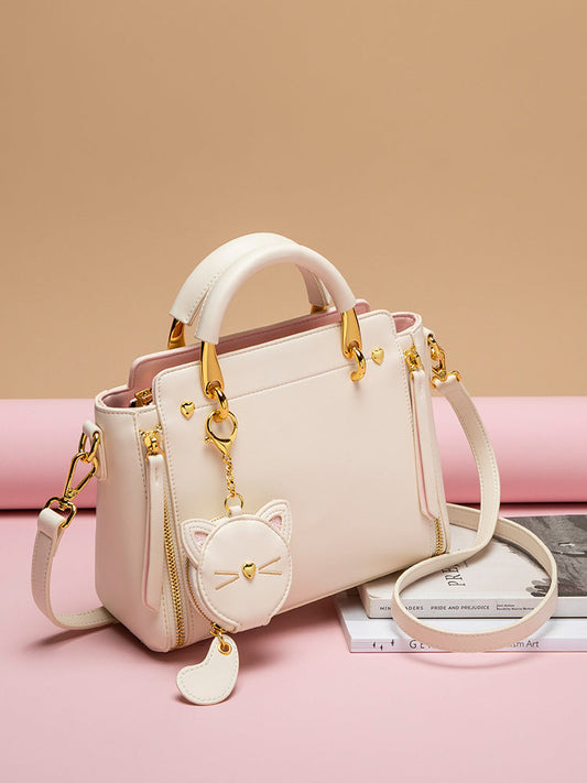 Women's High Quality Cat Tote Genuine Leather Handbags